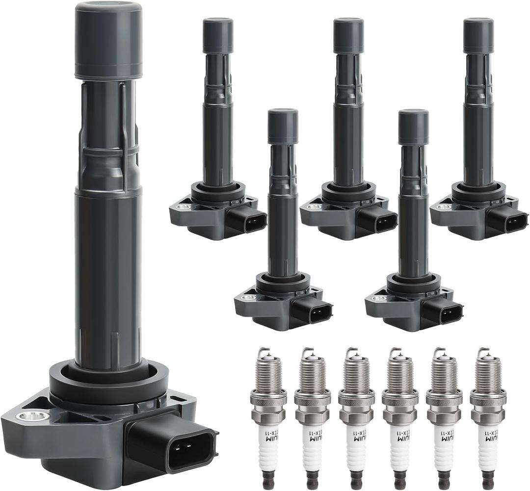 Ignition Coil Pack Spark Plugs Kit fit for V6 3.5L 2006 2007 2008 Honda Pilot Ridgeline, 2003-2006 Acura MDX, 2004-2007 Saturn Vue, UF400, Set of 6