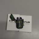 LcFun Electric Dual Arc Lighter USB Rechargeable Outdoor Windproof Flameless Plasma Lighters for Camping, Hiking, Waterproof Matches Survival Tactical Gear Birthday Gifts for Men (Green Camouflage (Without Whistle))