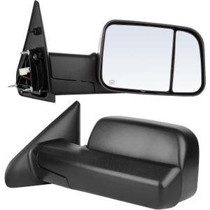 ECCPP Towing Mirrors Tow Mirrors Replacement Fit For 2002-08 For Dodge For Ram 1500 2500 Pickup Power Heated Towing Side Mirrors Pair Set Passenger & Driver Side View