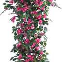 Artificial Bougainvillea Tree -5FT Faux Bougainvillea Tree with Realistic Flowers, Tall Fake Flower Tree for Indoor or Outdoor Decor, Silk Floral Plant for Living Room, Porch, Garden (Pink)