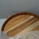 Ottoman Tray with Handles, 20 Inches Round Large Tray for Ottoman Wooden Serving Tray Decorative Trays for Living Room Wooden Trays for Party, Dinner, Breakfast, Appetizers, Entertaining Guests