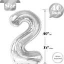 Number Balloons 40 Inch,  Balloon Number Birthday Decorations, Two Second Birthday Party Supplies 10 Pack