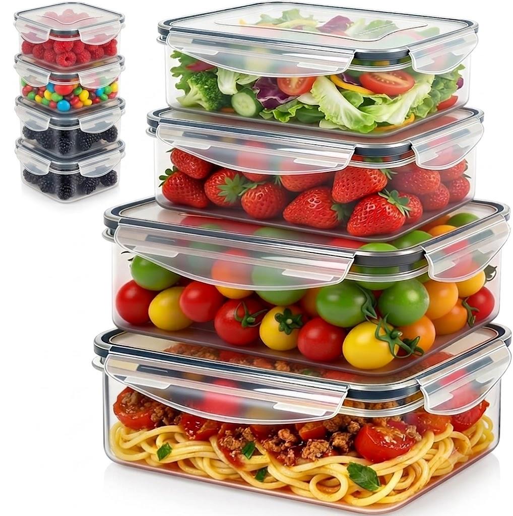 6 Pack Large Food Storage Containers with Lids (85oz/50oz/34oz) –BPA-Free Reusable Thicker Plastic Freezer Safe Storage Containers, Airtight & Leakproof Kitchen Meal Prep Containers for Food, Pack of 2