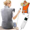 24''37'' Heating Pad for Neck and Shoulders and Back Pain Relief, Electric Extra Large Heating Pad with 6 Temperature Settings & 4 Auto-Off Timers,Thoughtful Gift for Women, Men,The Elderly