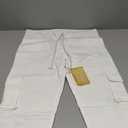 Women's Solid Color Stretch Cargo Joggers Casual Pockets Drawstring Skinny Pants, 2XL