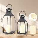 Modern Lantern Decor Indoor,Black Metal Lanterns Outdoor,Decorative Candles Lanterns for Living Room,Home,Farmhouse,Porch,Patio,Fireplace,Table,Floor,Fall,Christmas,Holiday