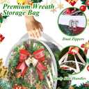 YAYODS 6 Pack Wreath Storage Container 30 Inch Wreath Storage Bag Heavy Duty Christmas Wreath Boxes with Clear Window for Xmas Holiday Seasonal Wreath Garland (White)