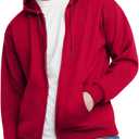 Hanes Men's EcoSmart Fleece Full-Zip Hoodie Sweatshirt (3X-Large, Deep Red)