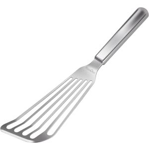 KSENDALO One-Piece Stainless Steel Fish Spatula  Flexible Slotted Turner with Thin Angled Blade and Hollow Grip, Ideal for Fish, Eggs, Omelettes, Safe for All Cookware