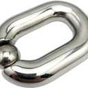 Male Stainless Steel Long Thick Hanging Stretch Pendant, Weighted Exercise Ring, Removable Metal Ball Accessories,1 Piece-UShlF19 (Normal, L)