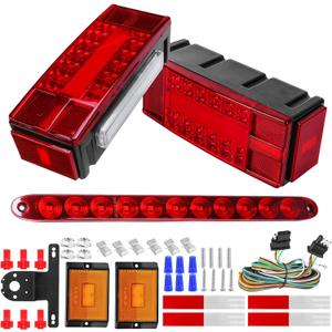 Boat Trailer Lights, Submersible Trailer Light LED Kit with 25FT Wiring Harness Marker Lights Light Bar for 12V Boat Truck RV Over 80 Inch