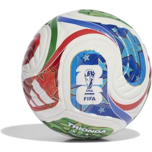 Adidas Unisex-Adult World Cup Mini Soccer Ball, White/Team Royal Blue/Solar Blue/Power Red, 1