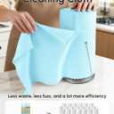 Microfiber Cleaning Cloths Roll, 75 Pack Tear Away Microfiber Towels Roll, 12" x 12" Lint Free Rags, Reusable Cleaning Cloths, Washable, Scratch Free,Ultra Absorbent Dish Rags(Blue Ripple)