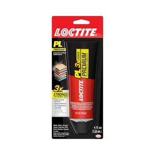 Loctite PL Premium Polyurethane Construction Adhesive, 4 fl oz Squeeze Tube, 1 Pack - Versatile Construction Glue for Wood, Concrete, Stone, Metal & More