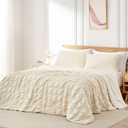 Cozy Bliss Cooling Comforter Seersucker Plaid Queen, Q-Max 0.4 Reversible Lightweight Cooling Blanket, Breathable Silk Smooth Summer Bedding Quilt for Hot Sleepers Night Sweats Khaki