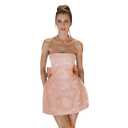 JUMISEE Embroidery Satin Homecoming Dress with Bow Modest Strapless Mini Dresses A Line Short Prom Dress Party Gown Size S