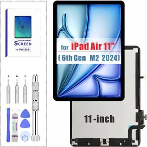 ZTR for iPad Air 11'' (2024) M2 (iPad Air 6 6th Gen 11") A2902 A2903 A2904 Display LCD Touch Screen Digitizer Full Assembly with Repair Kit ZTR for iPad Air 11'' (2024) M2 (iPad Air 6 6th Gen 11") A2902 A2903 A2904 Display LCD Touch Screen Digitizer Full Assembly with Repair Kit