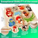 QUOKKA Wooden Puzzles for Toddlers 1-3 6XSET Chunky Toddler Puzzles Ages 2-4 Learning Animals Numbers Alphabet Montessori Toy for Kids 3-5 Wood Games Gift for Boys & Girls - FSC Certified Wood