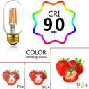Dimmable Tubular led Bulb T45/T14, Warm White 2700k,60W Equivalent,Vintage Edison Style LED Filament Light Bulbs, E26 Medium Base 600LM, Pack of 6