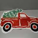 Tinideya Christmas Bathroom Rugs, Water Absorbing Bath Mat with Non Slip Backing Xmas Decorative Doormat for Winter Christmas Kitchen Floor Home Decoration(Truck,27.56 Inch) (9" x 11" (Rectangular))