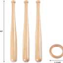 BaseGoal Wooden Baseball Softball Stand Display Consists of 3 Mini Baseball Bat and 1 Wooden Circles