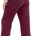 WROLEM Capris Pants for Women Cotton Casual Summer Straight Wide Leg Loose Drawstring Elastic Waist Cropped Trouser (S)