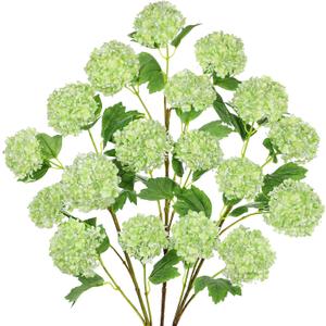 Green Hydrangea Artificial Flowers 37.4Tall Faux Hydrangea Flowers Spray with 6 Flower Heads, Silk Hydrangeas Flower with Stems 3Pcs, Real Touch Hydrangeas for Home Wedding Table Centerpieces Decor