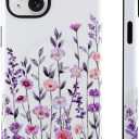 Magnetic for iPhone 14 Plus Case [Compatible with Magsafe] Colorful Floral Flower Pattern Design, Full Body 2 in 1 Shockproof Scratch Resistant Protective Cover for Women Girl (White)