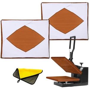 2 Pcs 16x20 Inch Heat Press Platen Wrap Cover, Non-Stick High Temperature Reusable Teflon Platen Wrap Cover, Protecting Sublimation Heat Press Machine Plate from Residue, Inks and Scratches
