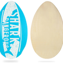 HQO LOVL Skimboard 35 inch Skim Board for Kids Adults Wooden Skim Boards with High Gloss Coat for Beach Skimboards for Beginners to Intermediate (Blue Shark)