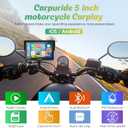 Carpuride W502 Motorcycle GPS Wireless Portable Carplay/Android Auto Waterproof Car Stereo, 5" IPS Touch Screen with Dual Bluetooth, Navigation/Siri/G00gle Assistant for Motorbike