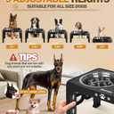 Elevated Dog Bowls for Medium Size Dogs, Non-Slip Dog Feeder with 1*Stainless Steel Dishes & 1*Slow Feeder Bowl, 5 Heights Adjustable Raised Bowls to 3.15-8.66-9.84-11.02-12.2 (Black)