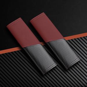 2 Packs seat Belt Cover pad Seatbelt Covers car Shoulder Cover Leather Fitted with Carbon Fiber Comfortable Thickened wear-Resistant Durable Suitable for All Cars (Claret)