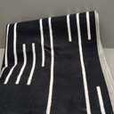 YIHOUSE Abstract Washable Rug 5x7,Ultra Thin Non Slip Black Rugs for Living Room,Modern Minimalist White Stripe Rugs for Bedroom,Dining Room Office Playroom (5'x7',Black-3)