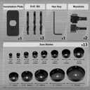 KATA Hole Saw Kit, 20PCS Hole Saw Set with 3/4"-6"(19-152mm) Multi-Size Saw Blades, Precision Hole Saw Drill Bit Kit with Mandrels & Solid Storage Case Cutting for Drywall, Soft Wood, PVC, Plastic