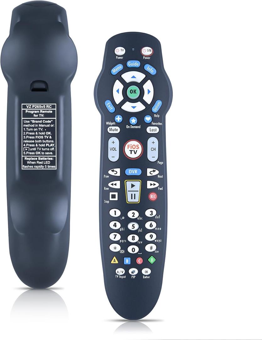 New Backlight Remote fit for Verision Fios VZ P265v4 P265v5 RC TV STB Remote Control Replacement, for Verizon FiOS Systems RC1445302/00B Remote