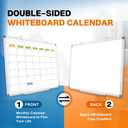 24" x 18" Magnetic Monthly Dry Erase Whiteboard Calendar for Wall