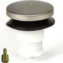 Toe Touch (Tip Toe, Foot Actuated) Bath Tub/Bathtub Drain Stopper Includes 3/8" and 5/16" Fittings Brushed Nickel (No Hair Catcher)