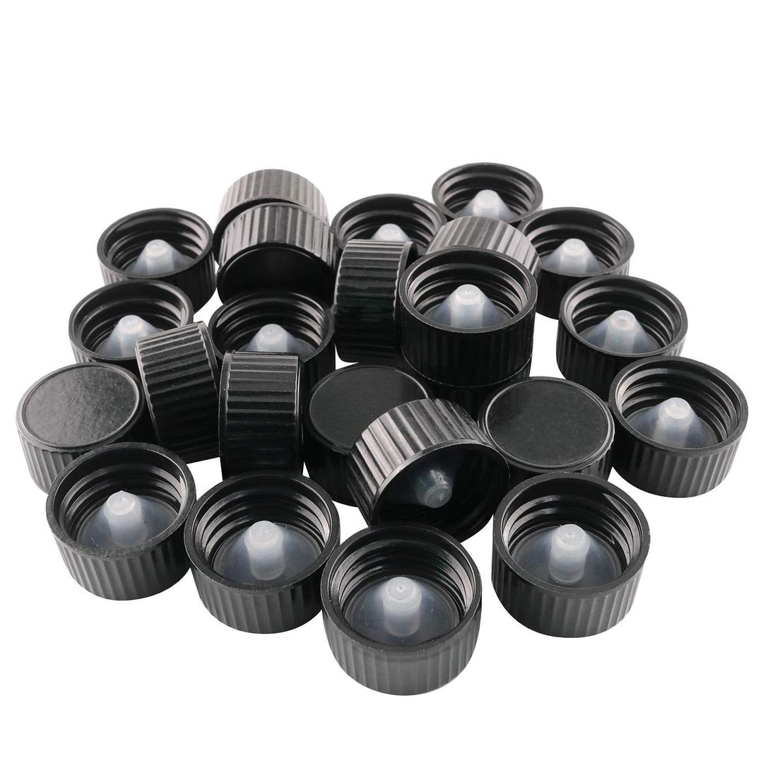 24pcs Black Boston Bottle Cap 20 Tooth Phenolic Bakelite Lid Polycone Caps (ID 20mm, OD 23mm)
