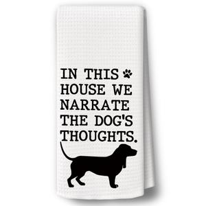 BCUANGD Basset Hound Dog Kitchen Towels Decor - Vintage Black Dogs Xmas Holiday Hand Tea Towels, Retro Puppy Dog Mom Gifts for Women Christmas Dish Towel Dishcloths Decorations for Home, 16"x24"