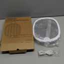 YISSVIC Electric Fly Swatter Foldable Bug Zapper Racket 2 in 1 Mosquito Killer with Purple Attractant Light Rechargeable 1800mAh for Indoor Home Backyard Patio Camping (White)