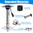 Heavy Duty Adjustable Boat Seat Pedestal Base Mount Kit with Lock, 14-19" Height, 3/4" Pin Post & 7"x7" Base Plate, 360° Swivel Corrosion Resistant Marine Pedestal for Bass Boat Fishing Boat Seat