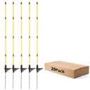 46 Inches Electric Fence Posts with Adjustable Clips, 20PCS Fiberglass Step in Posts with Metal Spikes, Fence Post for Patio, Garden, Lawn