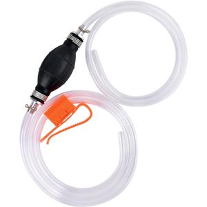 KATUMO Gasoline Siphon Hose, Gas Oil Water Fuel Transfer Siphon Pump, Portable Widely Use Hand Fuel Pump, Fuel Transfer Pump with 2 Durable PVC Hoses (1 pack)