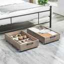TIOPGHAD Under Bed Storage with Wheels, 2-Pack Under Bed Shoe Storage Organizer Drawer, Composite Wood Particleboard Organizer for Shoes Clothes Containers in Bedroom for Clothes,Shoes(Brownish-Gray)