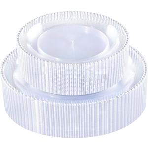 Rubtlamp 60Pcs Clear Plastic Plates, Clear Disposable Plates With Beaded, Heavyduty Plates Include 30 Dessert Platos, 30 Dinner Platos for Wedding Party