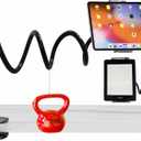 Gooseneck Phone Holder for Bed, iPhone Stand for Desk Recording Fliming Kindle Tablet Stand Accessories Overhead Phone Mount, 360 Adjustable 4.7~11" Clamp Clip - 1m Length(Black)