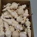 Yunlly 18 Pcs Neutral Christmas Ornaments Textured Christmas Tree Decor with Hanging Loop Modern Brown Hanging Ornaments Finial Shatterproof Decor for Xmas Vintage Rustic Farmhouse (Retro White)