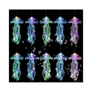 Jellyfish Decor, 10 Pcs Jellyfish Lanterns - Hanging Jelly Fish Decoration for Mermaid Theme Party & Under The Sea Party Decorations, Birthday Gift Supplies for Women Girls Baby (5 Colors)