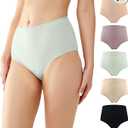 BATTEWA Incontinence Underwear for Women Washable, Leak Proof Underwear High Waist Cotton,Bladder Leakage 50ML (Beige-Blush, Large, 5 Pack)